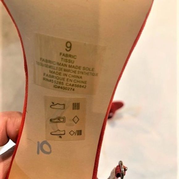 Express Red High Heel Sandals - Picture 5 of 6